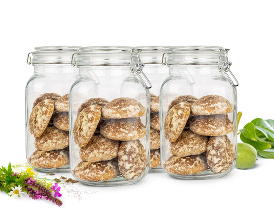 Pack of 1-6 preserving jars 2000 ml swing top preserving jar storage jar