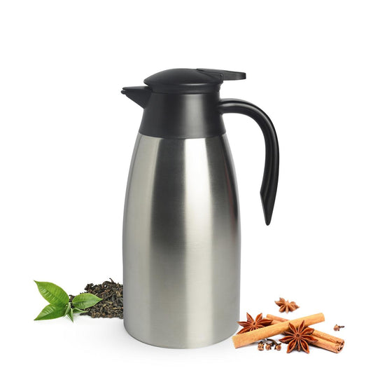 Thermoskanne 2L Edelstahl Isolierkanne Kaffeekanne Thermosflasche Teekanne