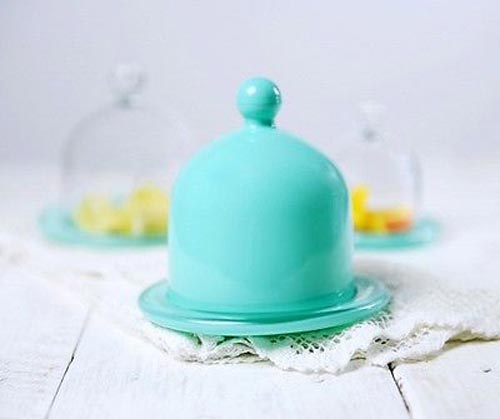 Glass hood with plate 12.5cm Rainbow glass bell cake bell muffin bell muffins 8 variants