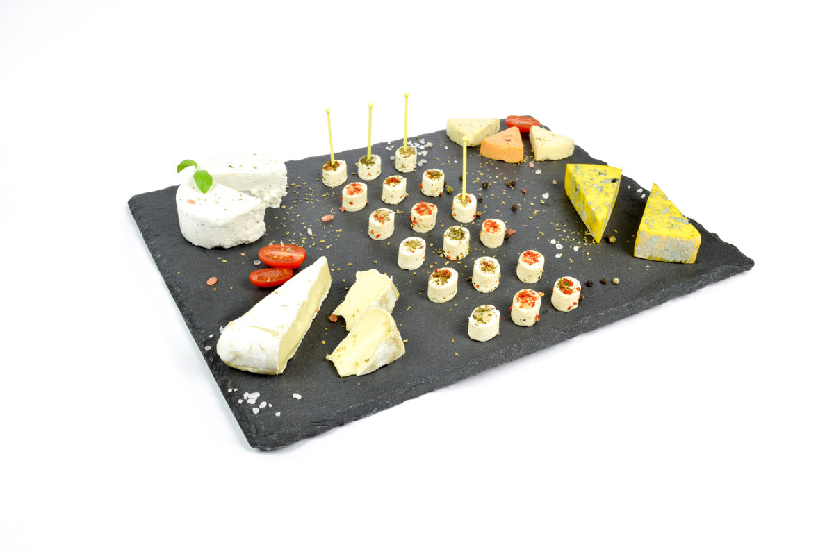 Sendez® Lot d'assiettes en ardoise 40 x 30 cm Assiette de service Assiettes à fromage Dessous de verre Assiette à fromage 2-12 pièces